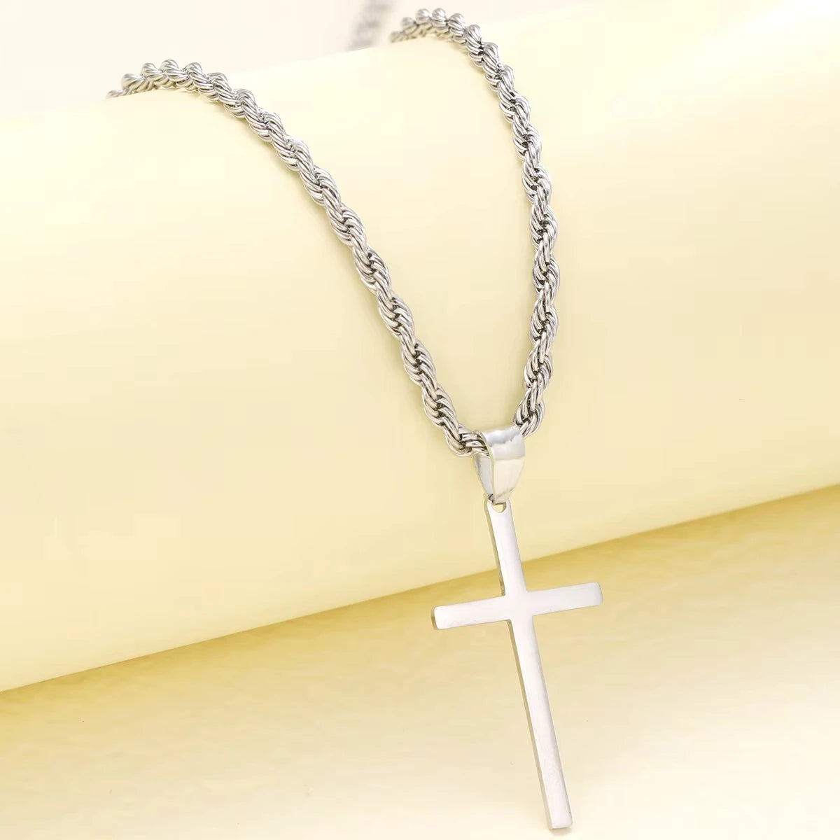 Minimalist Gold Cross Pendant Necklace – Unisex Stainless Steel Jewelry for Men & Women