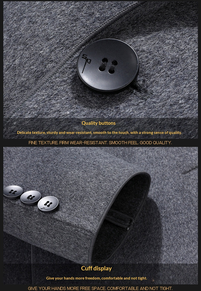 Men’s Wool Double-Faced Overcoat – Loose Fit Classic Long Coat