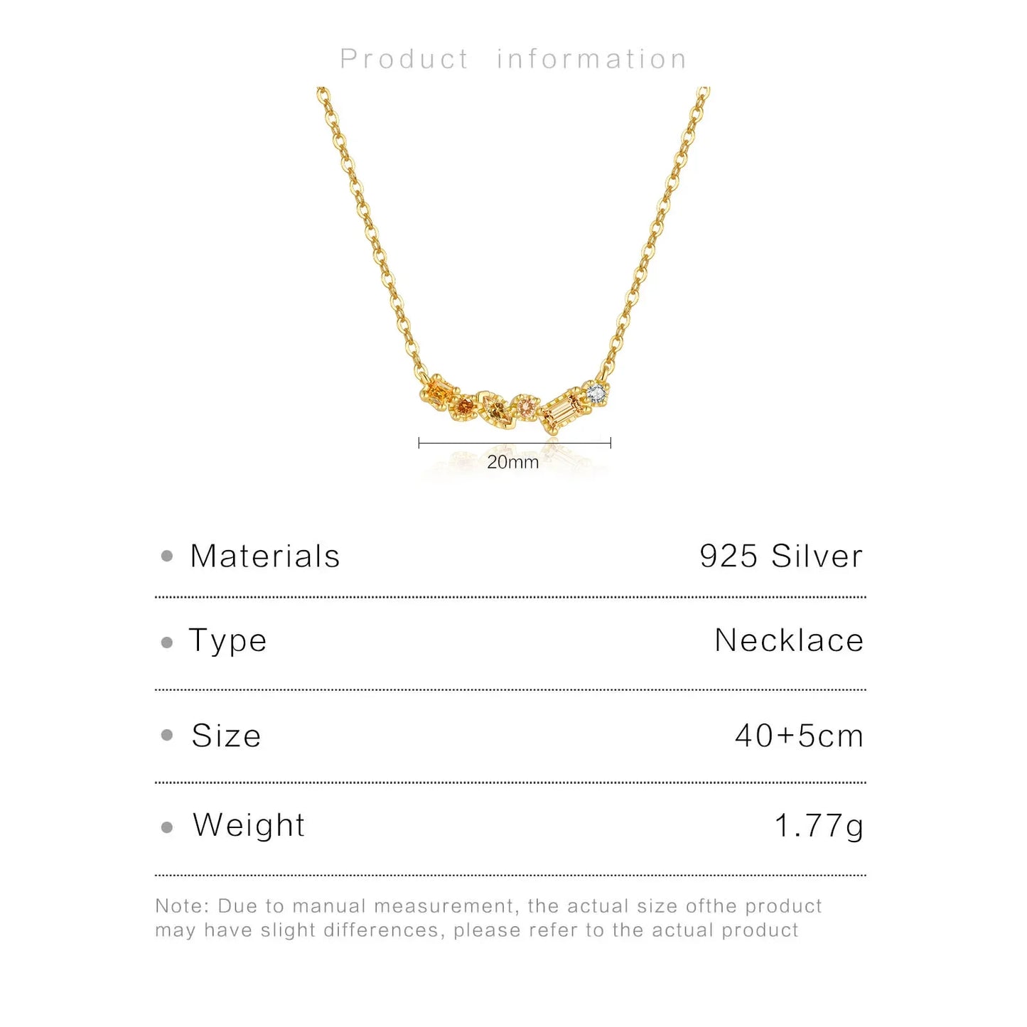 925 Sterling Silver Birthstone Pendant Necklace – Gold-Plated Blue CZ Crystal Long Chain by ANDYWEN