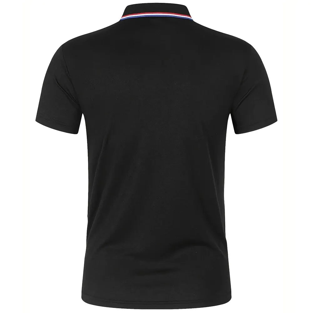 Men’s Solid Color Polo Shirt – Short Sleeve Business Casual Polo Collar Top | Summer Half-Sleeve T-Shirt