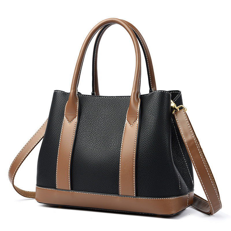 Women’s Contrast Color Shoulder & Crossbody Bag – Large Capacity Handbag