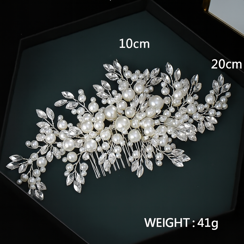 Pearl & Rhinestone Hair Comb Headpiece