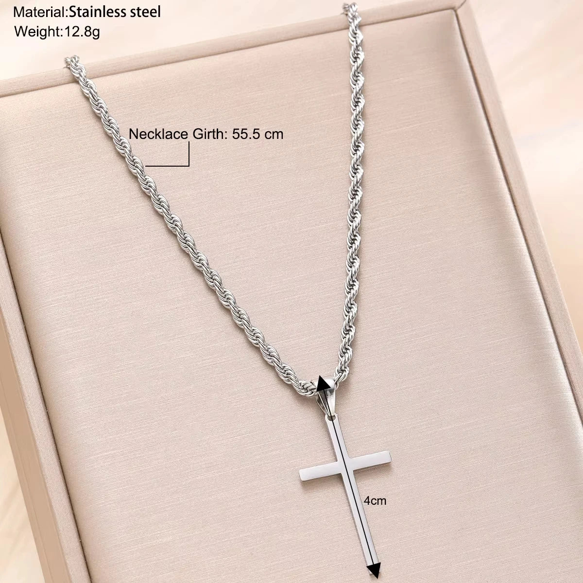Minimalist Gold Cross Pendant Necklace – Unisex Stainless Steel Jewelry for Men & Women
