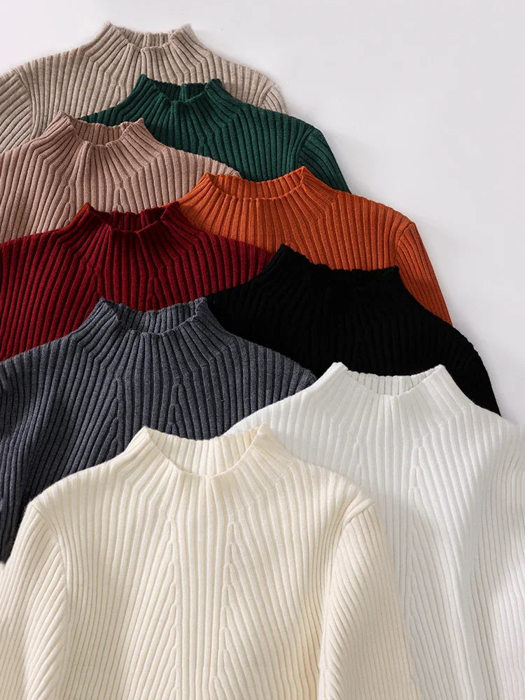 Women’s Chic Knitted Turtleneck Sweater – Long Sleeve Pullover Jumper | Autumn & Winter Fashion Knit Top