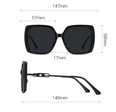 Women’s Oversized Square Polarized Sunglasses