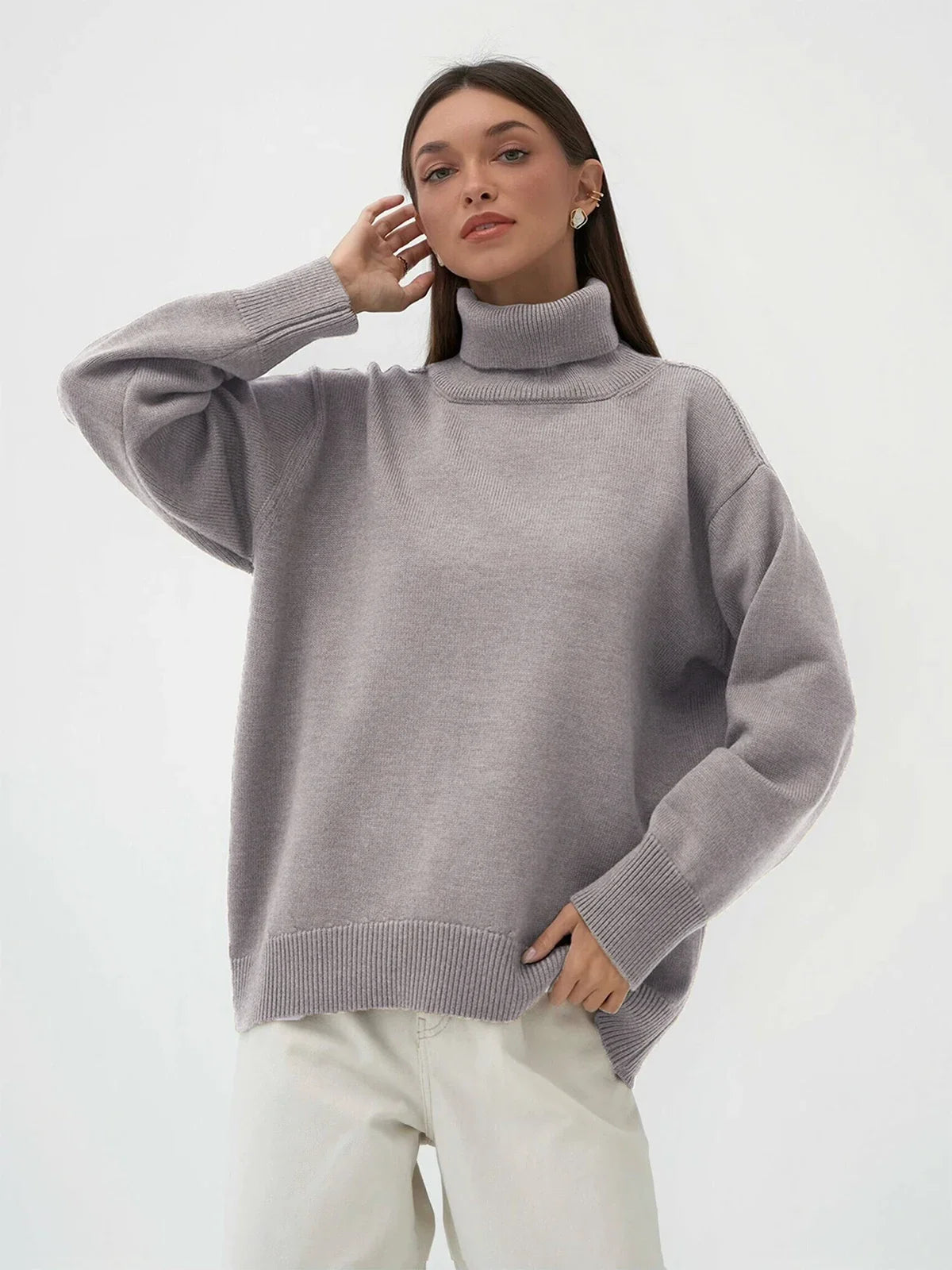 Blubelle Women’s Oversized Turtleneck Sweater – Thick Warm Knit Pullover | Chic Autumn & Winter Loose Casual Jumper