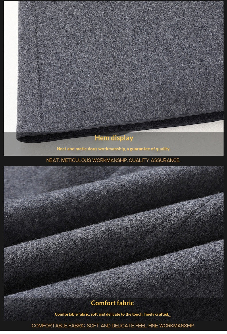 Men’s Wool Double-Faced Overcoat – Loose Fit Classic Long Coat