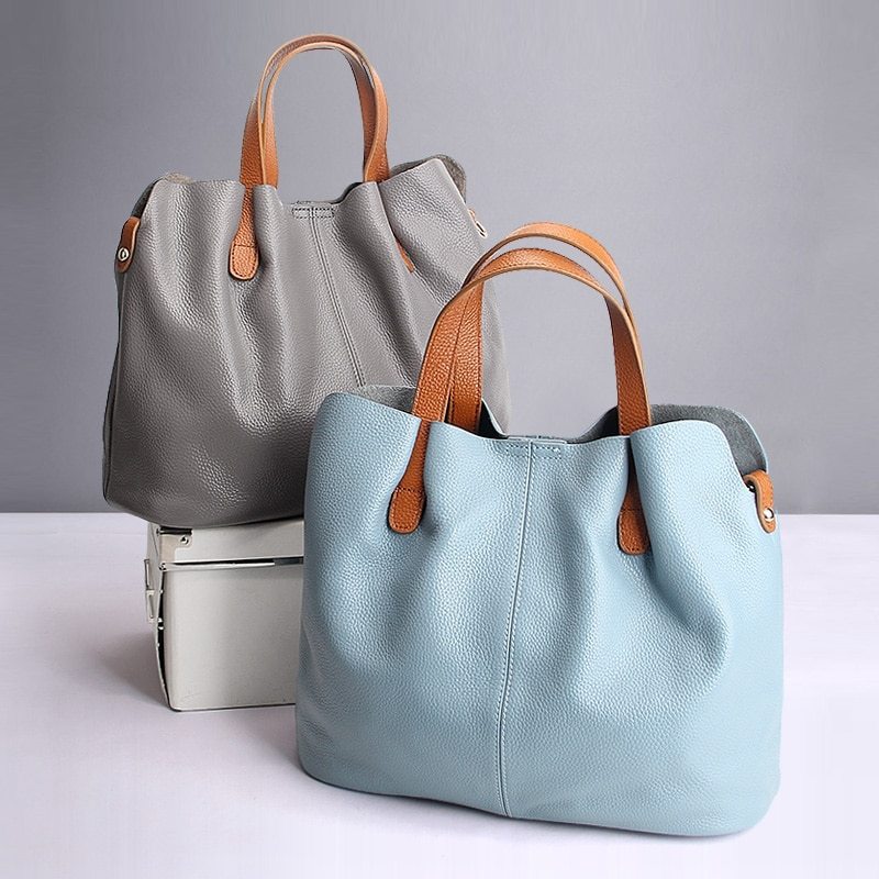 Women's Soft Cowhide Leather Tote & Shoulder Bag