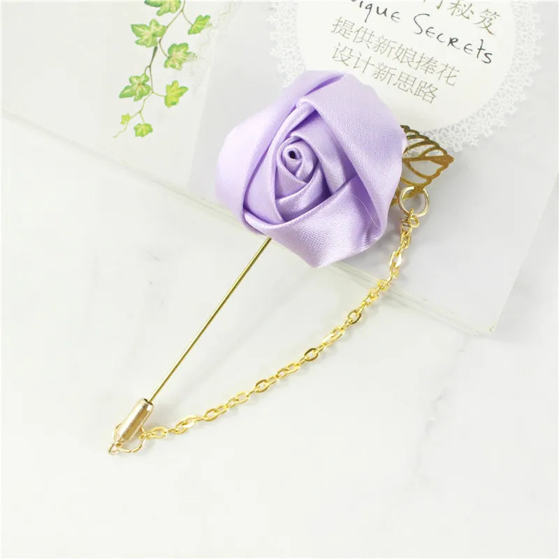 YO CHO Groom Boutonniere Corsage Pins Wedding Silk Flower Groomsman Boutonnieres Buttonhole Wedding Flowers Marriage Accessories