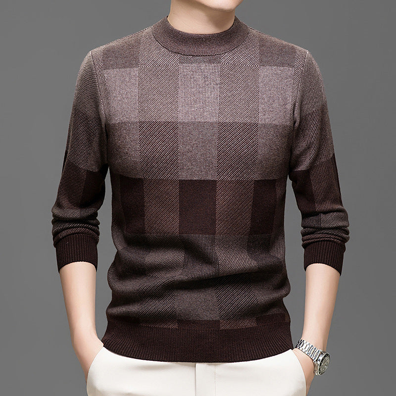 Men’s Classic Knit Crew Neck Sweater – Casual Pullover for Fall & Winter