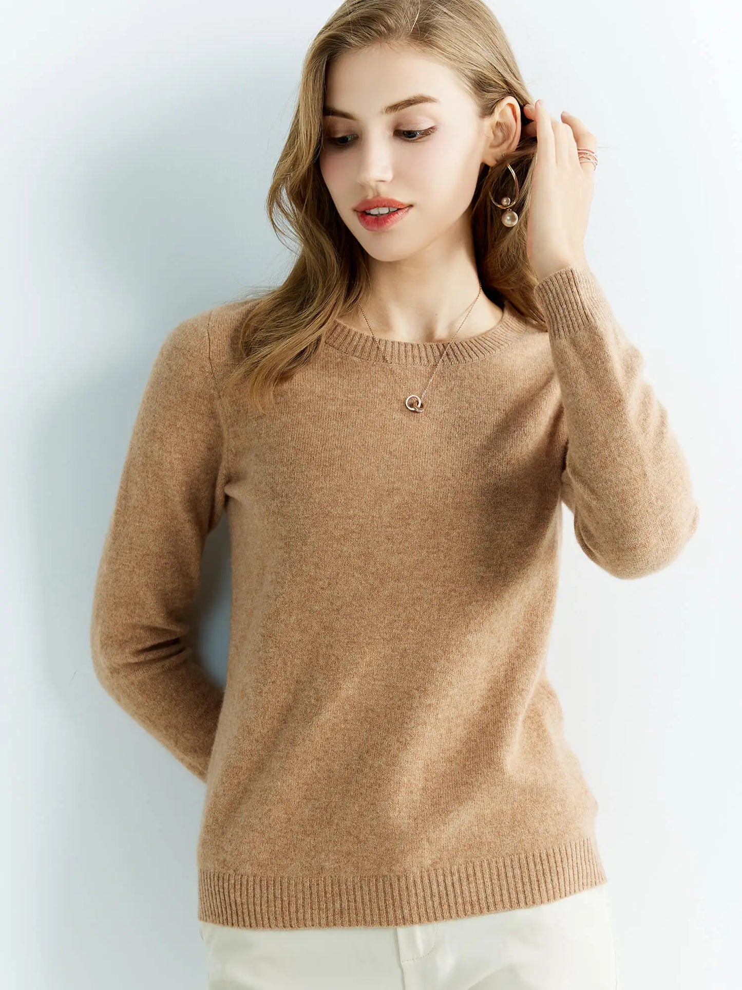 100% Merino Wool Cashmere Sweater – Women’s O-Neck Vintage Knit Pullover | Autumn & Winter Luxury Jumper