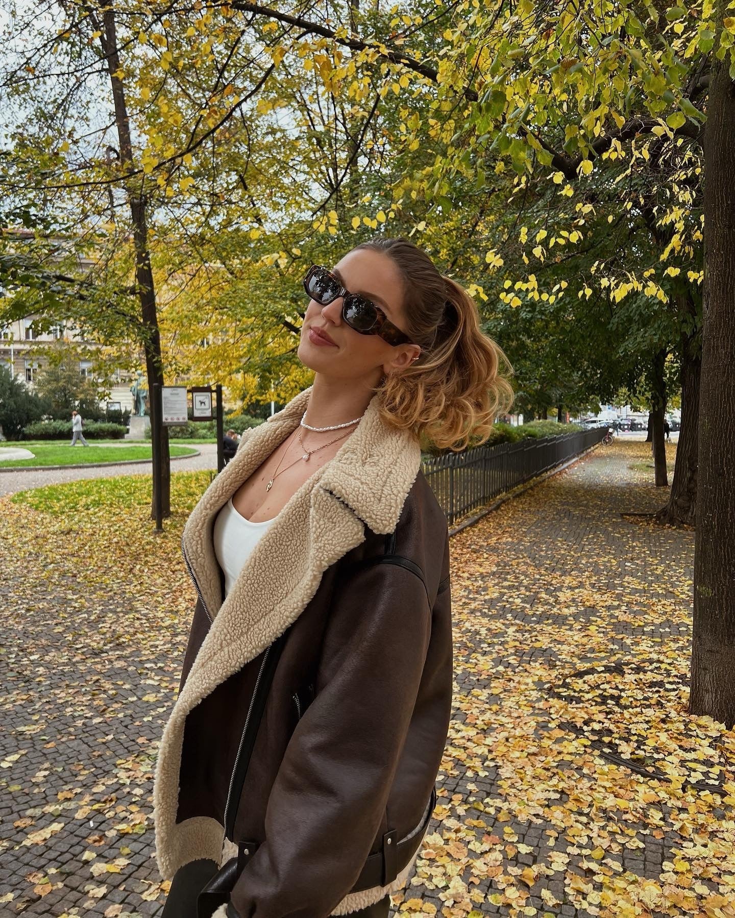 Women’s French Fur-Integrated Multi-Zipper Jacket – Thick Long Sleeve Street Style Outerwear | Dark Brown Polyester Coat