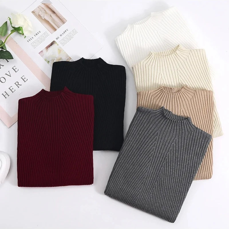 Women’s Chic Knitted Turtleneck Sweater – Long Sleeve Pullover Jumper | Autumn & Winter Fashion Knit Top