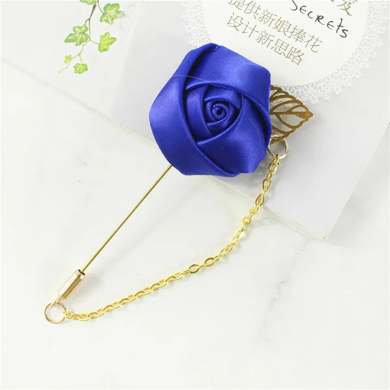 YO CHO Groom Boutonniere Corsage Pins Wedding Silk Flower Groomsman Boutonnieres Buttonhole Wedding Flowers Marriage Accessories