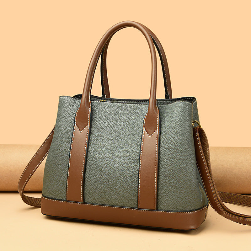 Women’s Contrast Color Shoulder & Crossbody Bag – Large Capacity Handbag