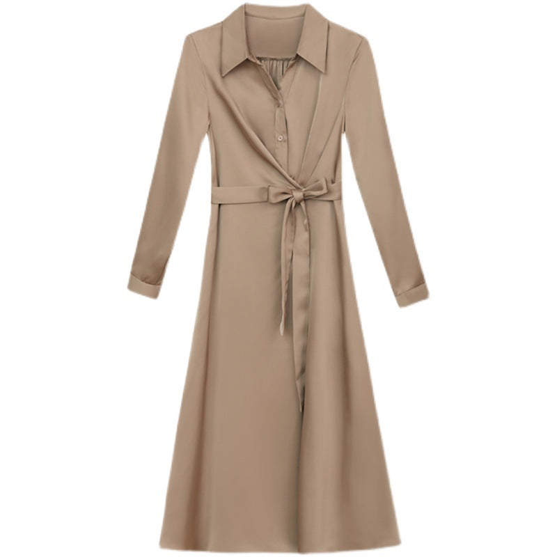 Women’s Belted Shirt Dress – Slim Fit Midi Dress