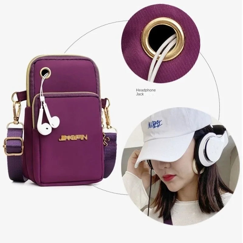 Mobile Phone Bag, WOMEN'S Crossbody Mini Bag, 2024 New Fashion Mom Mommy Coin Bag, Neck Hanging Running Cover