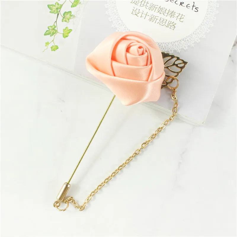 YO CHO Groom Boutonniere Corsage Pins Wedding Silk Flower Groomsman Boutonnieres Buttonhole Wedding Flowers Marriage Accessories