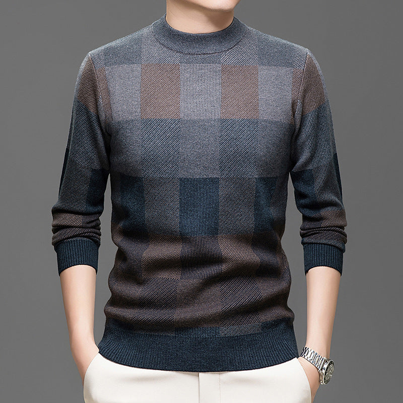 Men’s Classic Knit Crew Neck Sweater – Casual Pullover for Fall & Winter