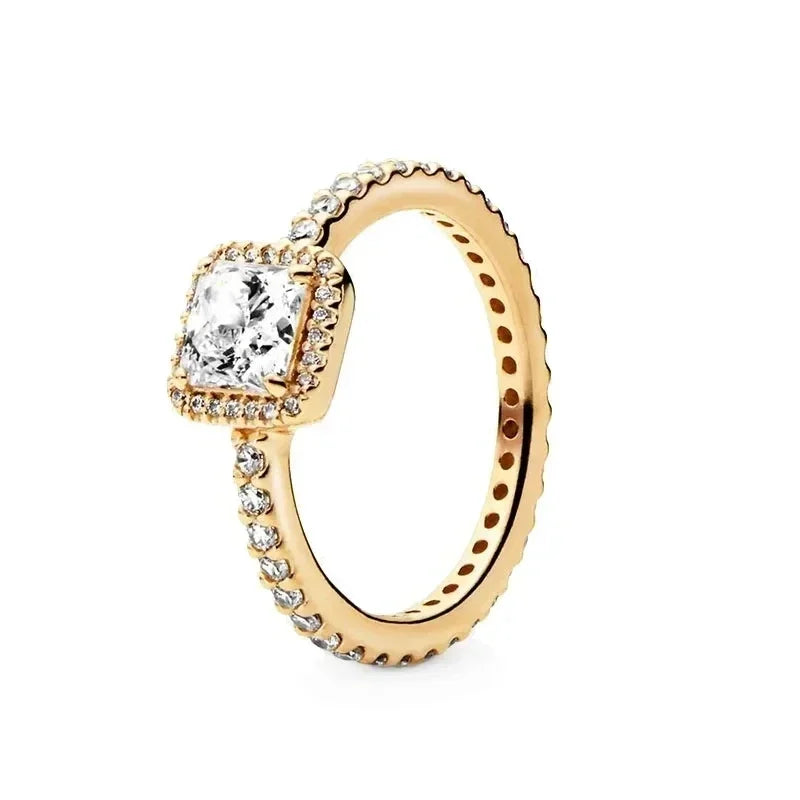 925 Sterling Silver Gold Rings for Women – Classic Luxury Styles | Elegant Shiny Charm Jewelry & Gift Collection