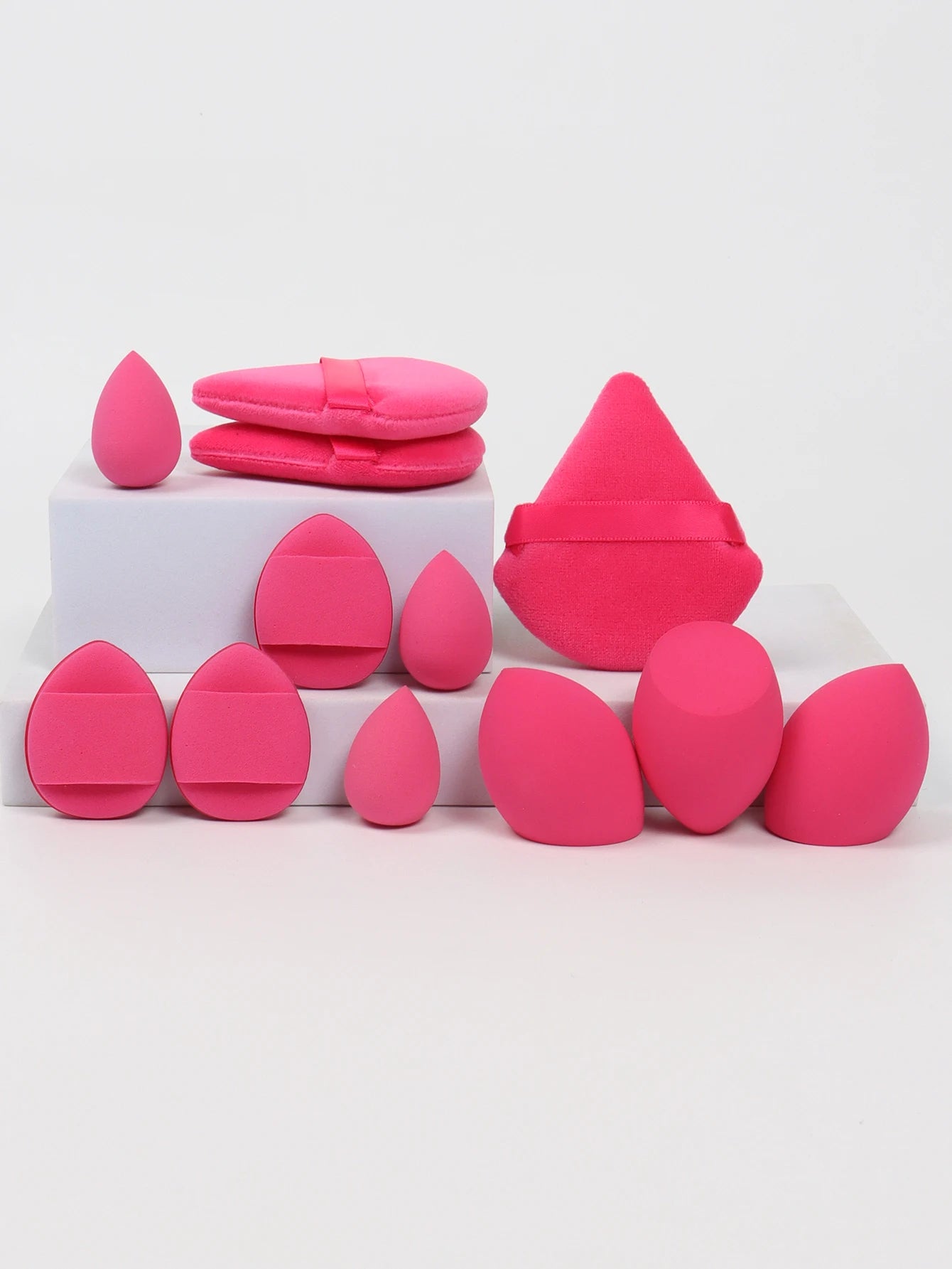 12-Piece All-Purpose Makeup Sponge Set – Loose Powder Puffs, Air Cushion Puffs & Beauty Eggs | Professional Blending Kit