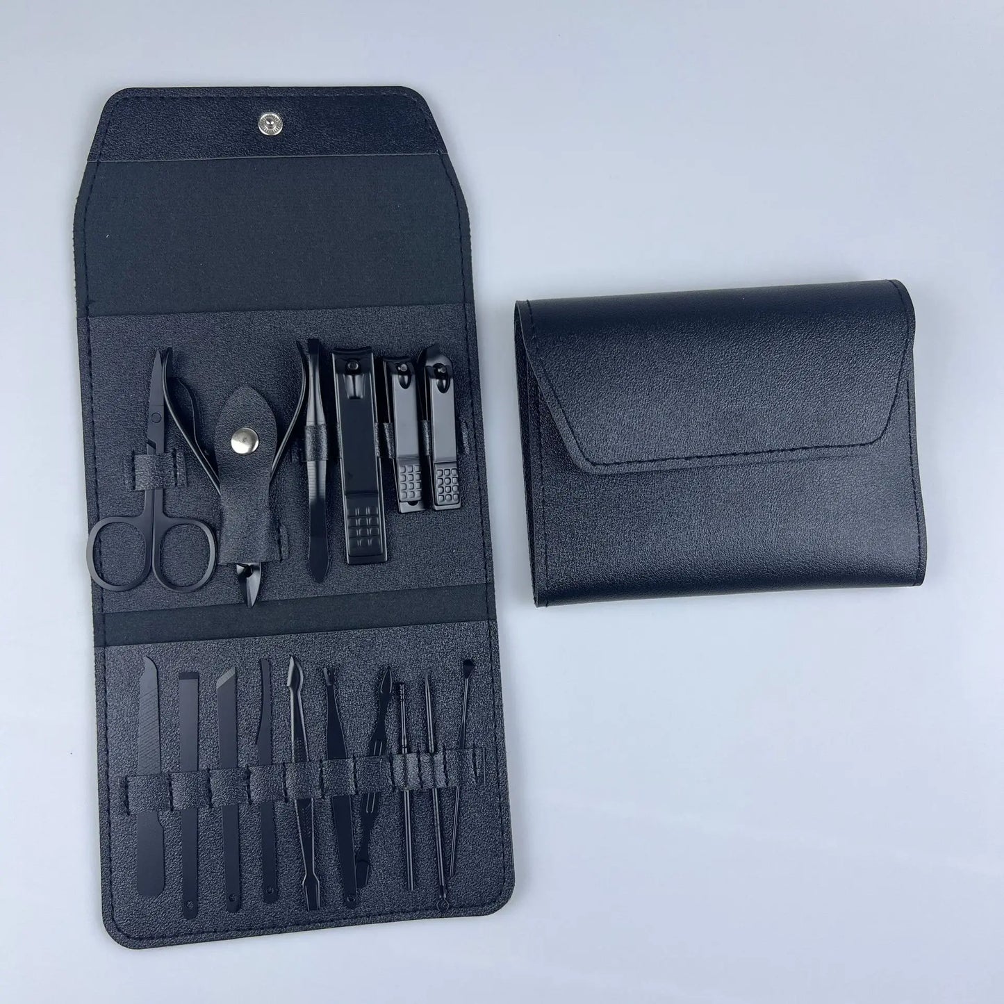 16pcs Professional Nail Clippers and Cuticle Nippers Set With Leather Portable Case Idea Gift,Manicure Set Full Function