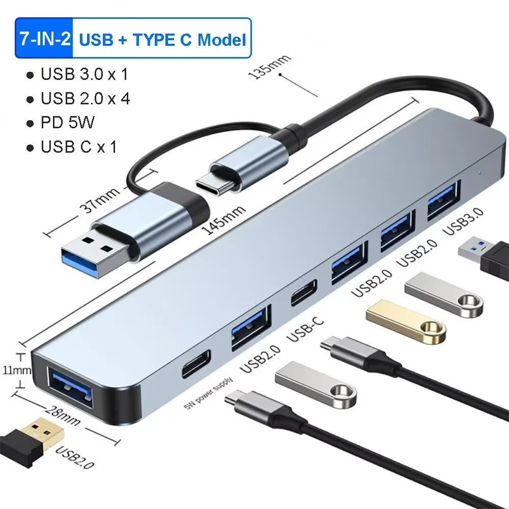 3 in 1 Usb Hub USB C to HDMI-compatible Splitter HUB Type-c to HDMI-compatible USB3.0 Docking Station For Macbook Air Converter