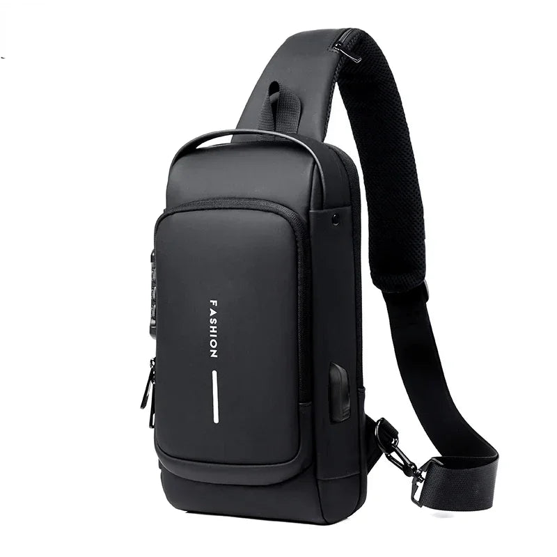 Anti-Theft USB Crossbody Chest Bag – Multifunctional Travel Sling Backpack | Unisex Waterproof Shoulder Bag with Charging Port