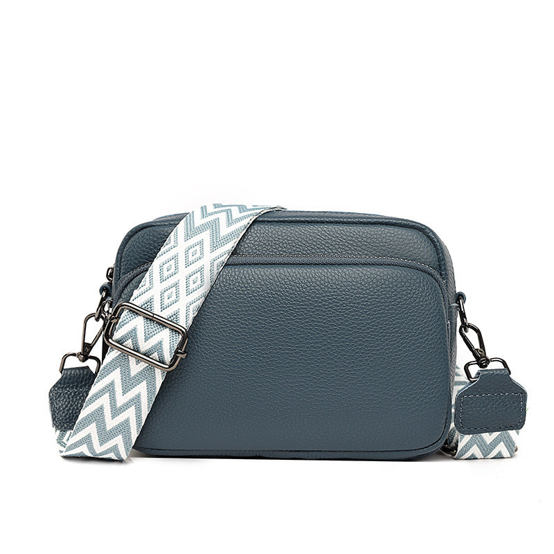 Genuine Leather Crossbody Bag – Litchi Pattern Shoulder Bag