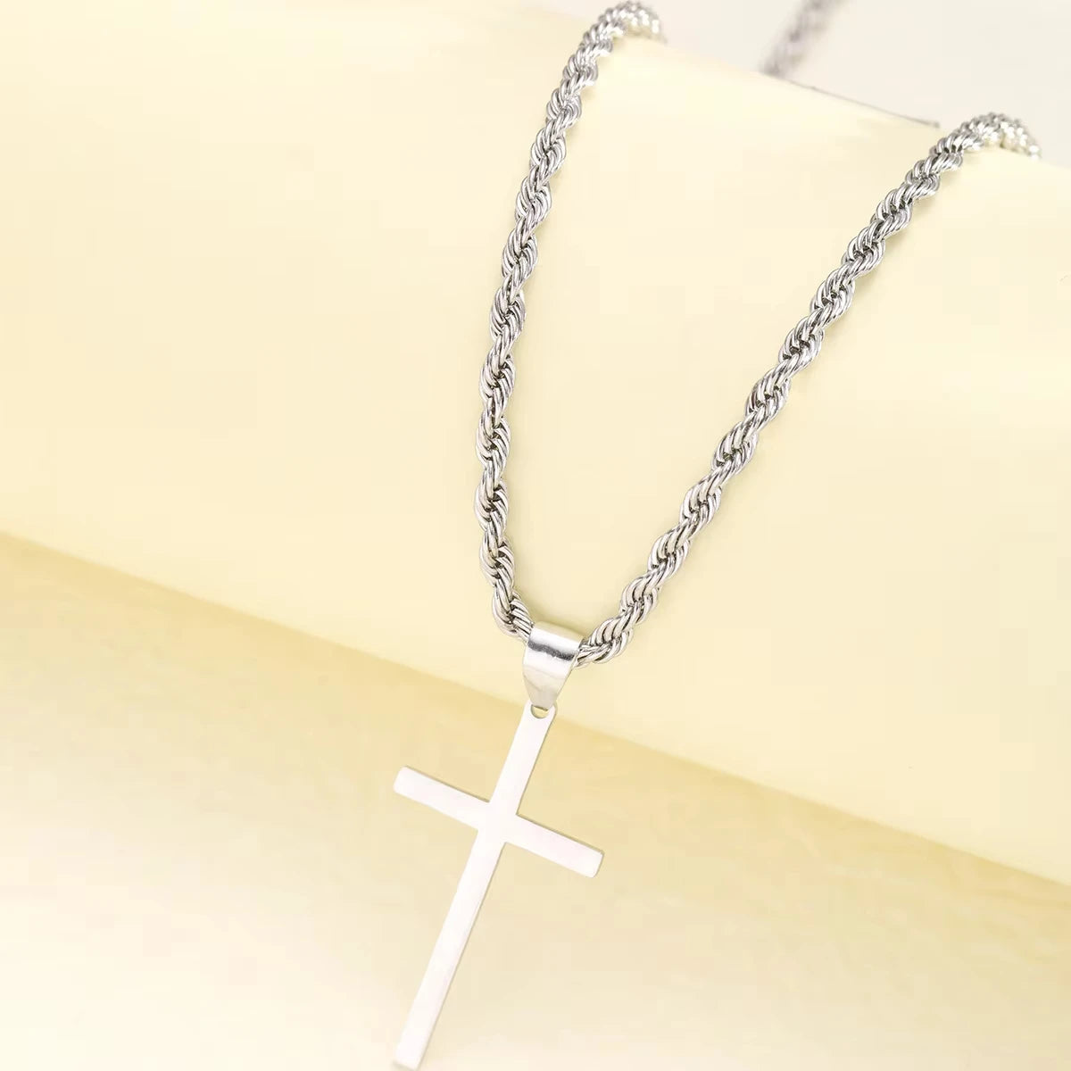 Minimalist Gold Cross Pendant Necklace – Unisex Stainless Steel Jewelry for Men & Women