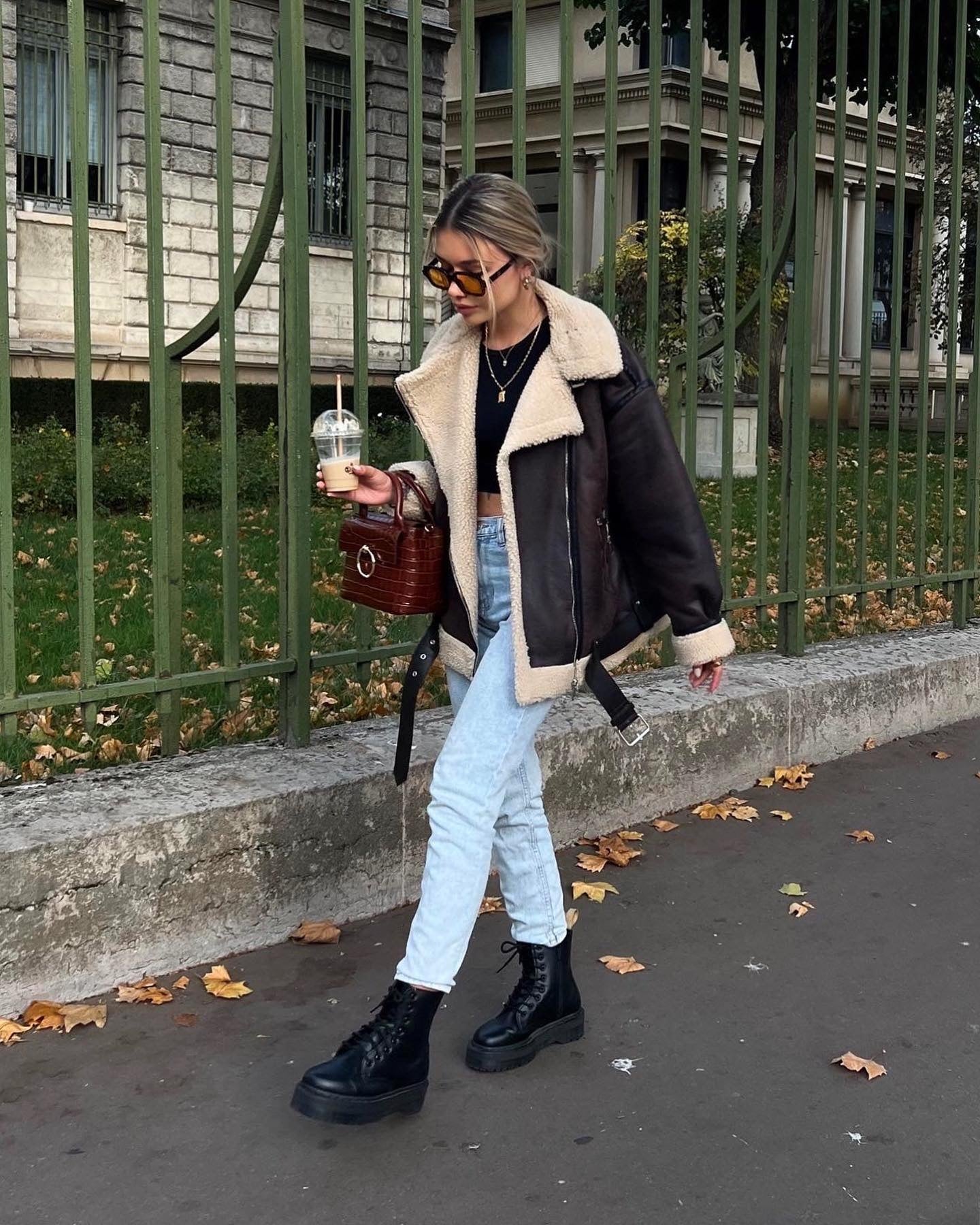 Women’s French Fur-Integrated Multi-Zipper Jacket – Thick Long Sleeve Street Style Outerwear | Dark Brown Polyester Coat