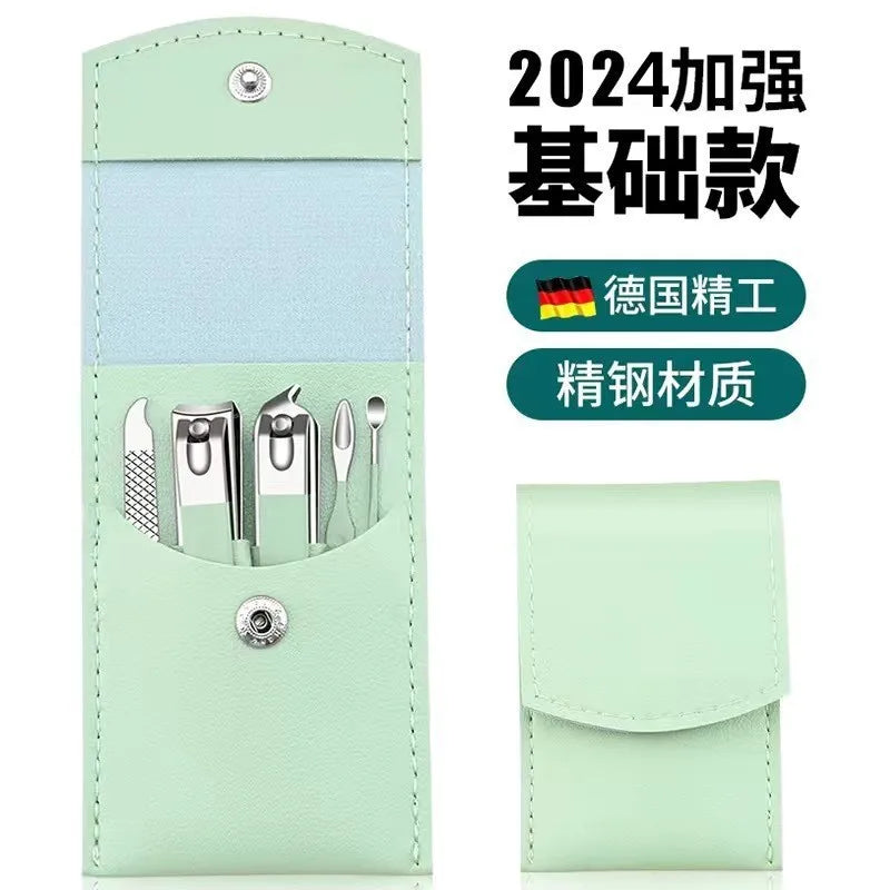 16pcs Professional Nail Clippers and Cuticle Nippers Set With Leather Portable Case Idea Gift,Manicure Set Full Function