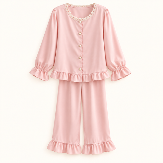 Estelle Lace-Trim Pyjama Set