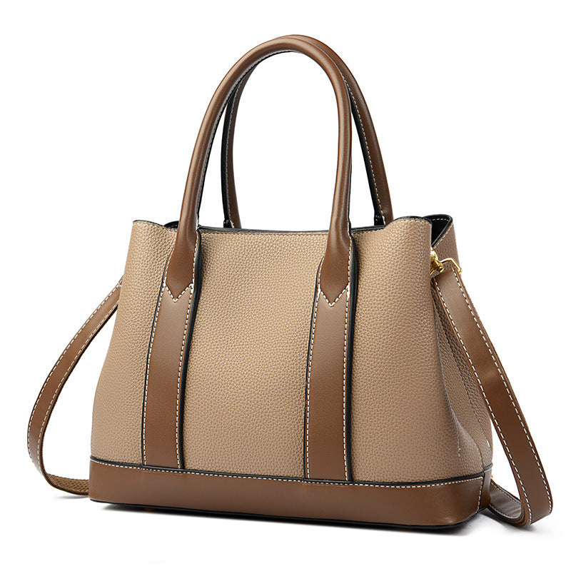 Women’s Contrast Color Shoulder & Crossbody Bag – Large Capacity Handbag