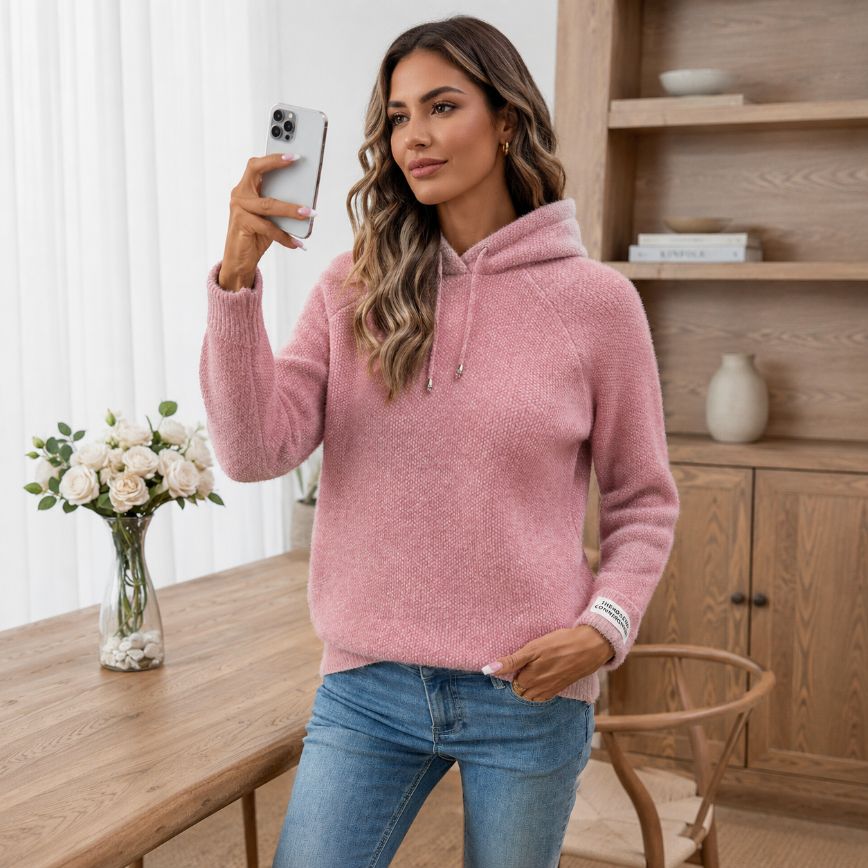 Women's Casual Hooded Knit Sweater