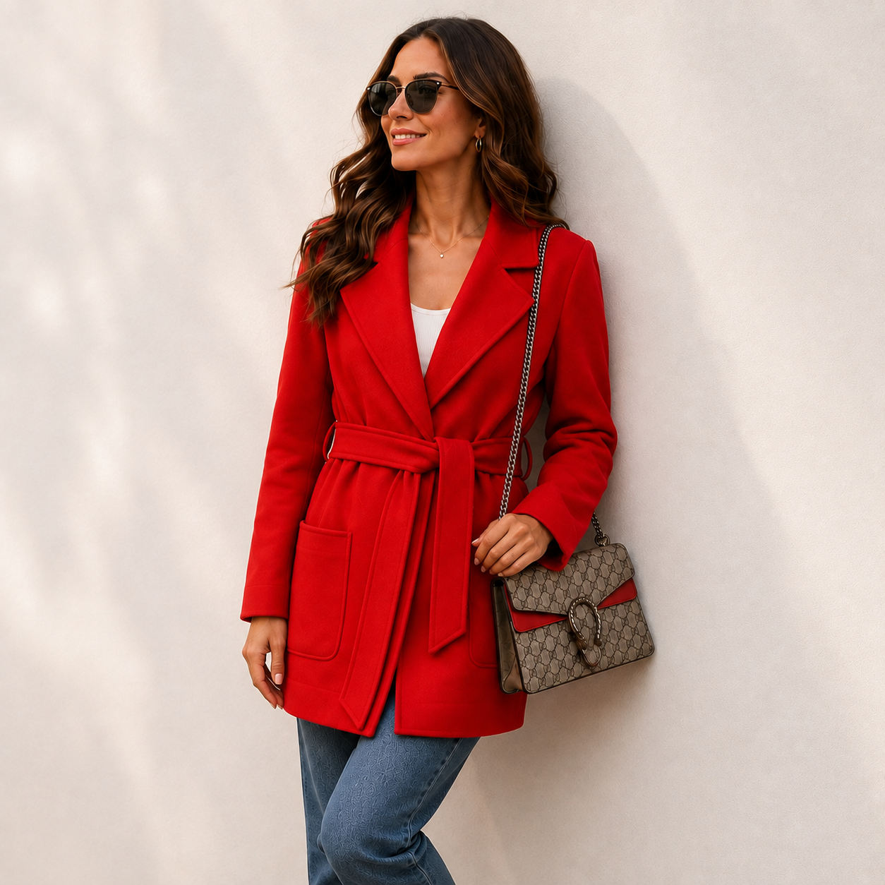 Women's Wool Belted Double-Faced Coat