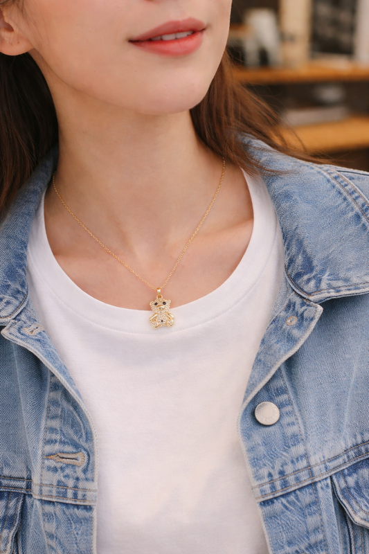 Teddy Bear Pendant Necklace
