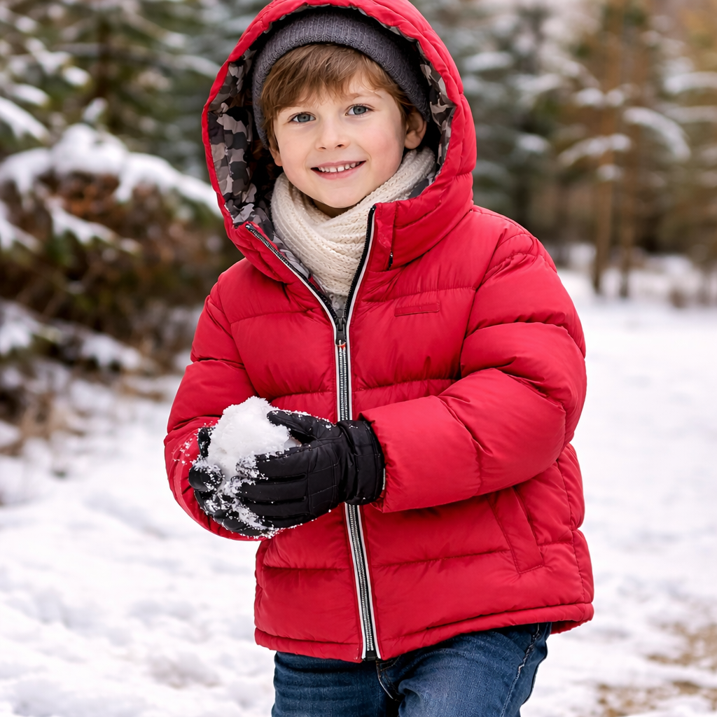 Boys’ Reversible Winter Jacket (Ages 3–8) – Hooded Double-Sided Coat