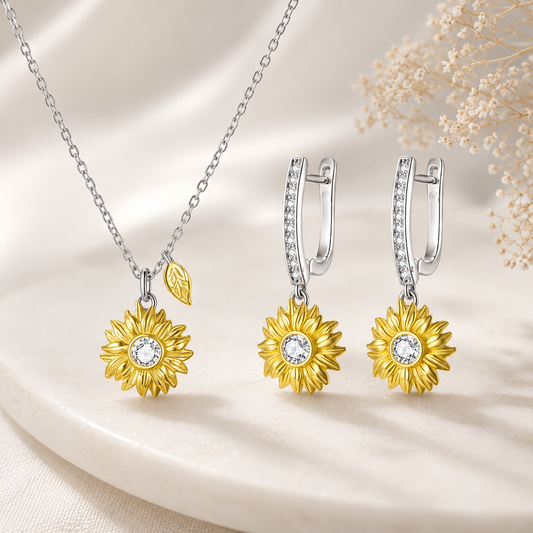 Sunflower 925 Sterling Silver Jewelry Set