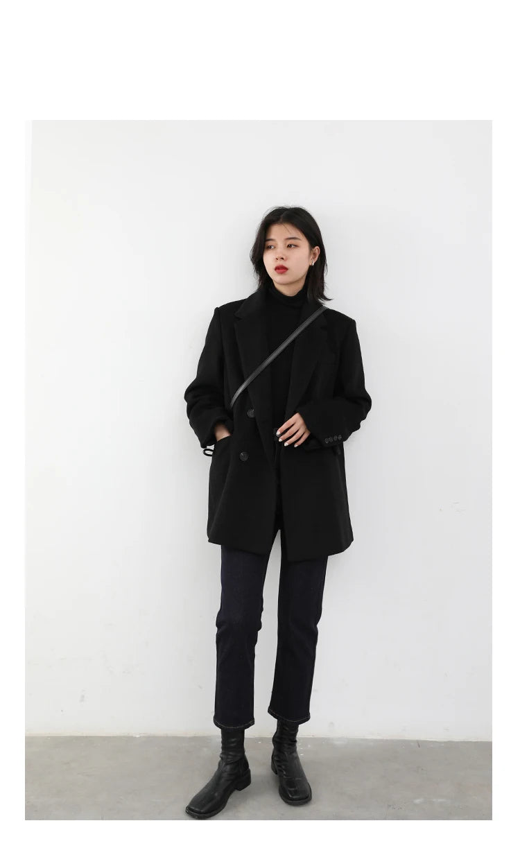 Women’s Wool Blend Long Blazer