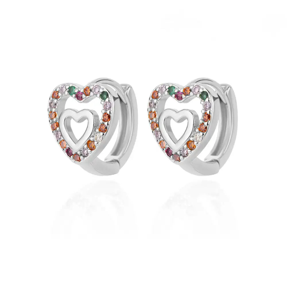 Hollow Zircon Heart Earrings – Gold Stainless Steel Luxury Jewelry for Women