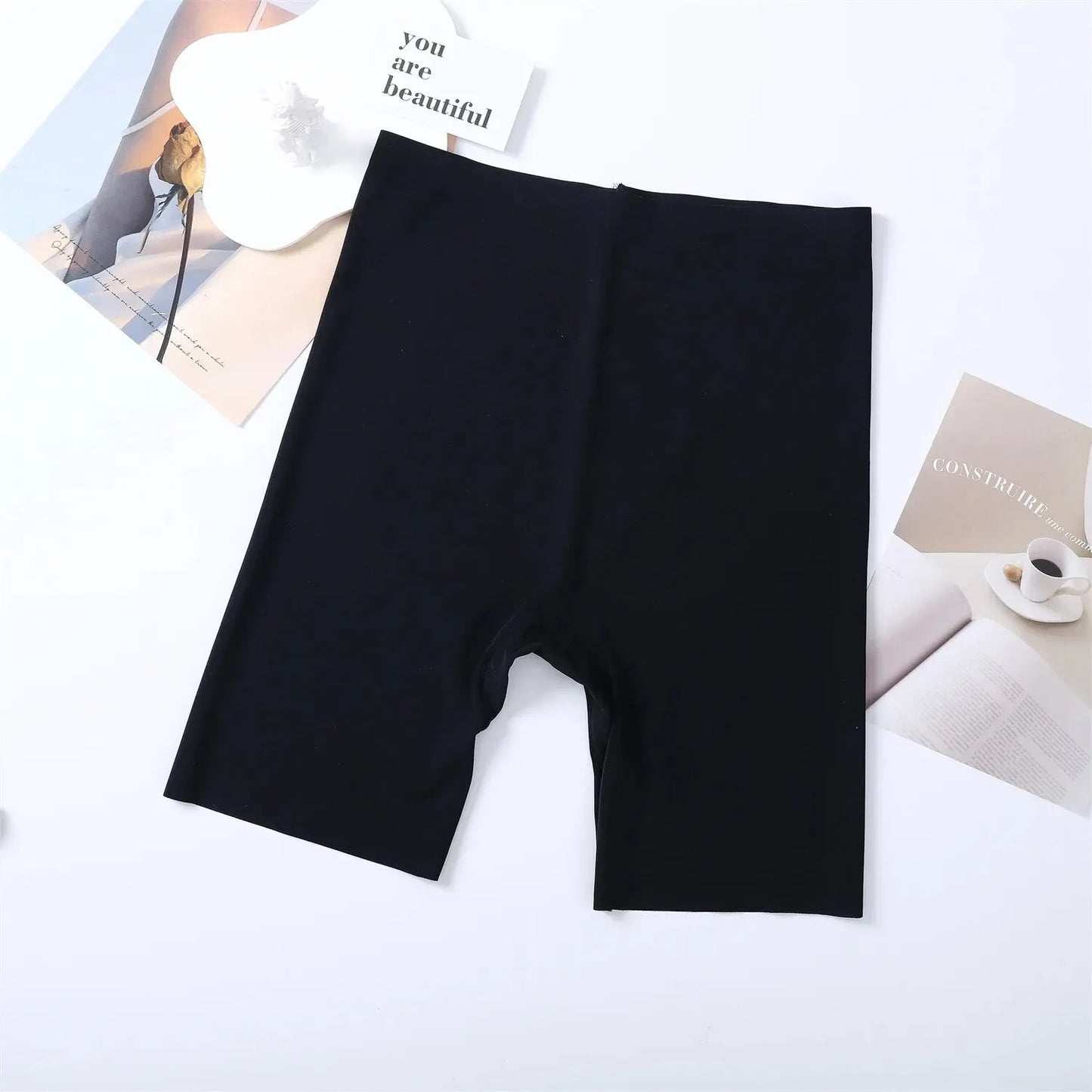Seamless High Waist Shorts Panties For Women Tummy Control Hip Lift Ice Silk Safety Pants Sports Underwear Boyshorts Boxer