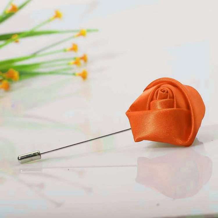 Men Boutonnieres for Wedding Groom Corsage Lapel Pins Ribbon Roses Flower Mensuit Buttonhole Brooch Marriage Accessories