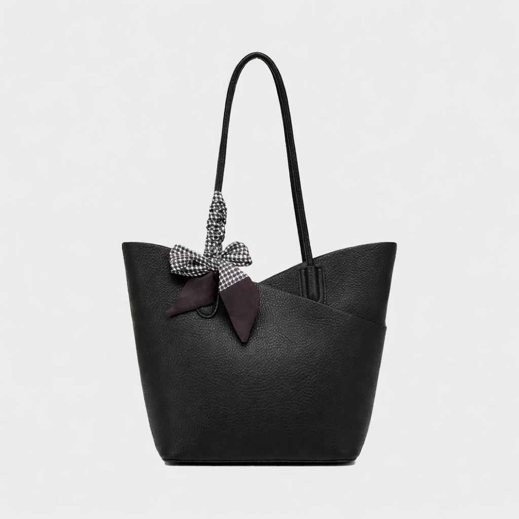 Soft PU Leather Tote Bag Set with Inner Pouch – Minimalist Shoulder & Handbag