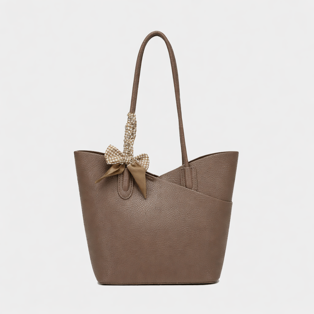 Soft PU Leather Tote Bag Set with Inner Pouch – Minimalist Shoulder & Handbag