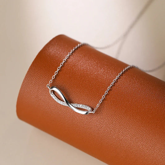 S925 sterling silver infinity necklace for women – elegant minimalist jewelry