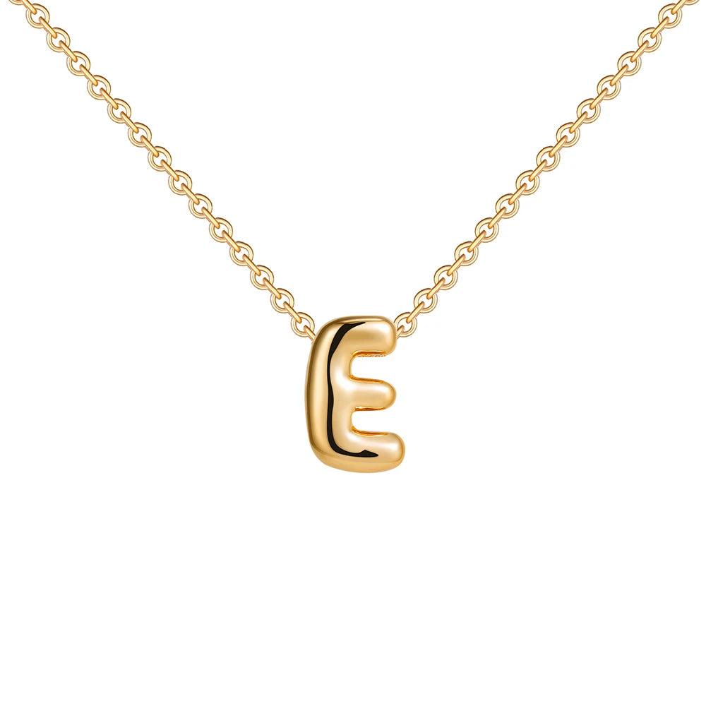 Dainty Mini Bubble Letter Necklace Gold Plated Balloon Initial Tiny Small Pendent Necklaces for Women Jewelry Teen Girls Gifts