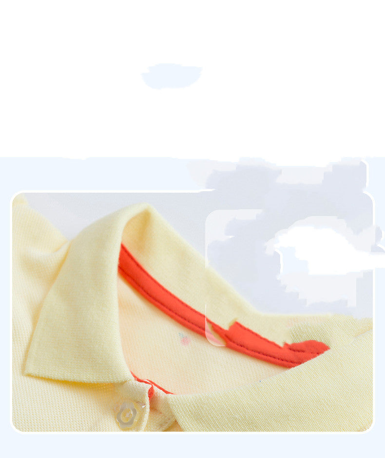 Girls' Cotton Polo Dress – Sleeveless Ruffle Hem Summer Dress