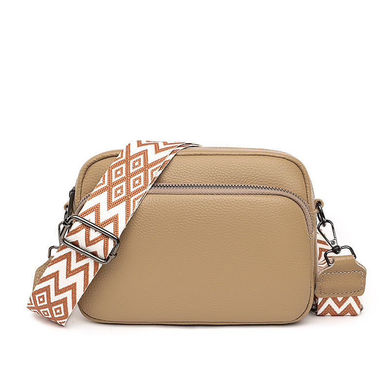Genuine Leather Crossbody Bag – Litchi Pattern Shoulder Bag