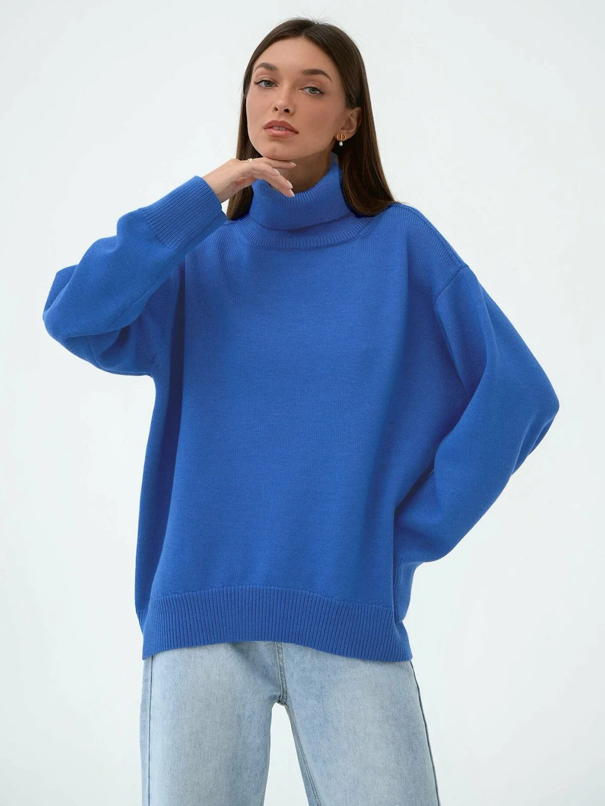 Blubelle Women’s Oversized Turtleneck Sweater – Thick Warm Knit Pullover | Chic Autumn & Winter Loose Casual Jumper